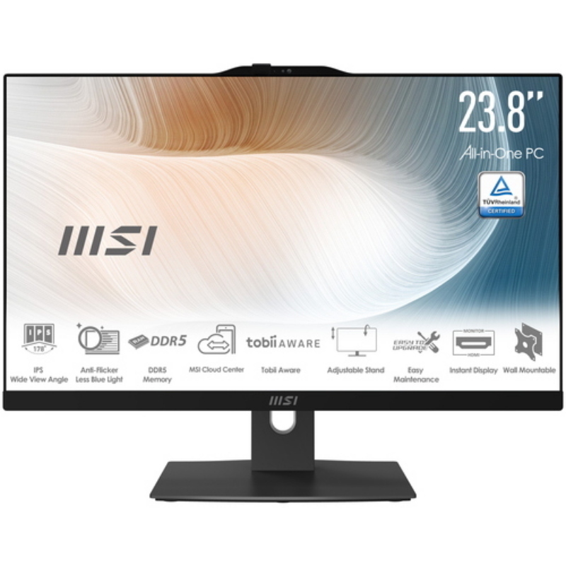 Msi pc aio 23,8 black intel core 3 100u 8gb 256gb ssd win 11 pro