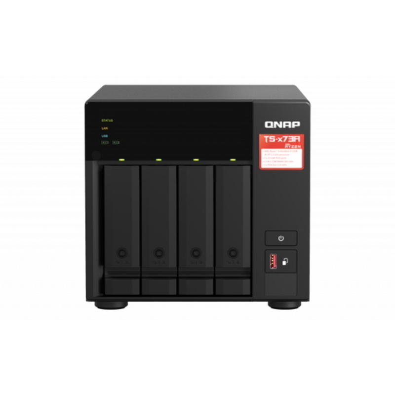 Qnap nas tower 4-bay nas, amd ryzen v1000 series v1500b 4c/8t 2.2ghz, 8gb ddr4 ram (2 x sodimm slots