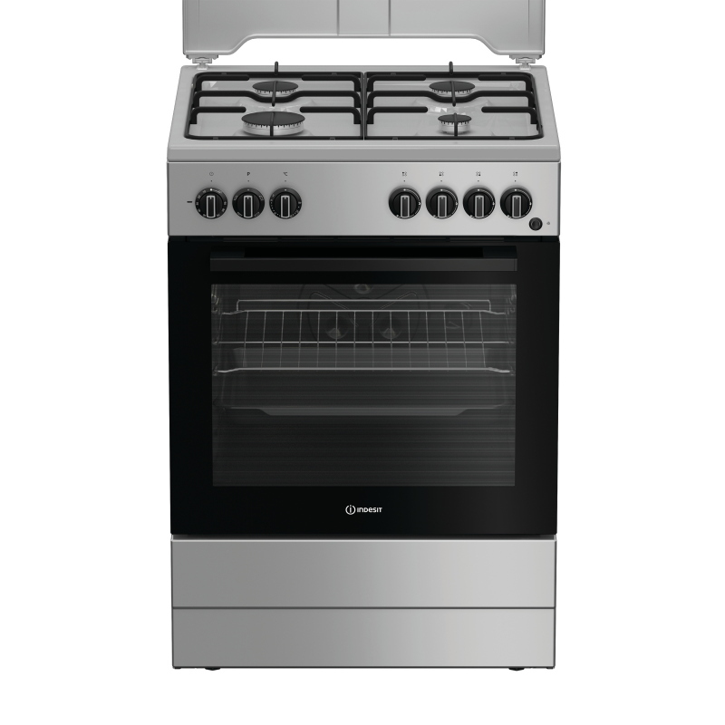 Indesit cucina a gas 4 bruc.forno elettrico 73lt 60x60 silver i6g3pms