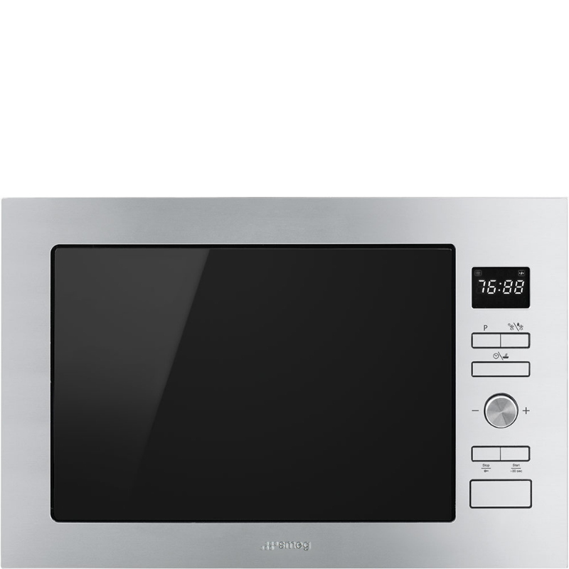 Smeg forno microonde incasso 26lt 1000w grill 60cm inox satin. fmi425x