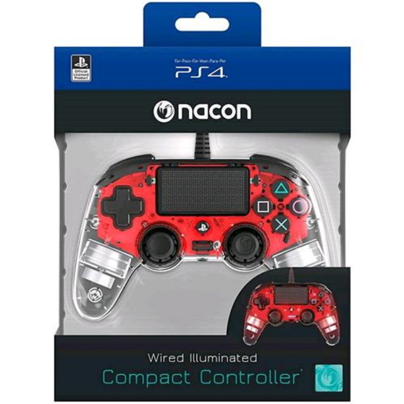 Nacon Rosso Compact Controller Wired Per Ps4/Pc Illuminato Di - Immagine 4