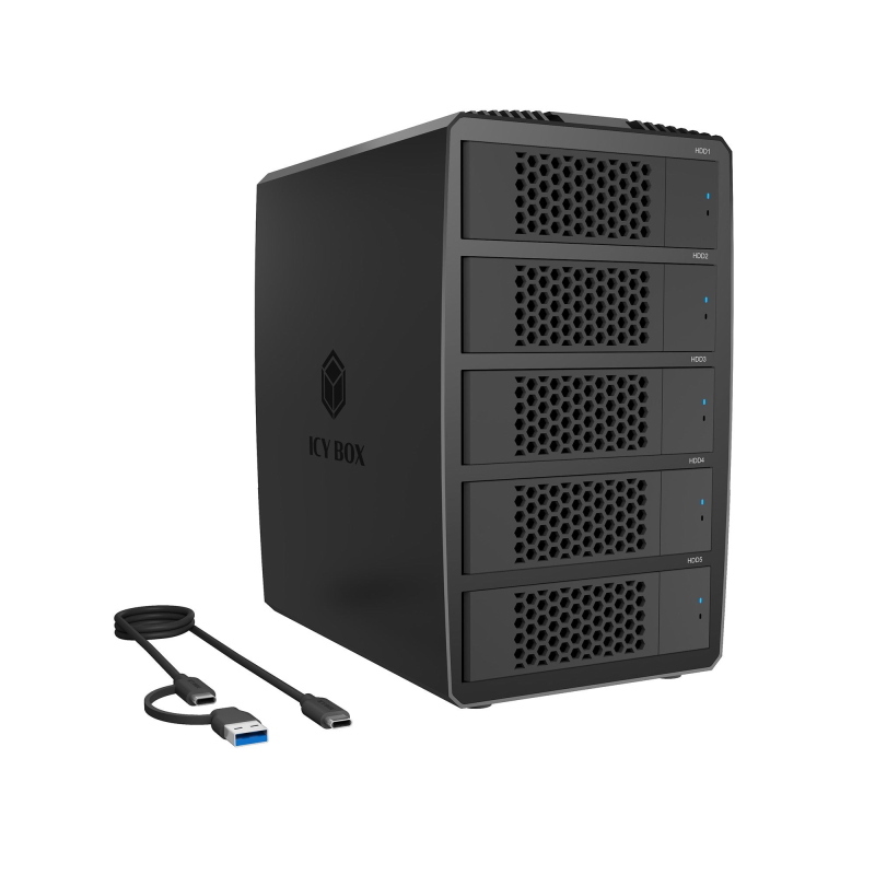 Icy box ib-rd3705-cu3 array di dischi 0 tb desktop nero