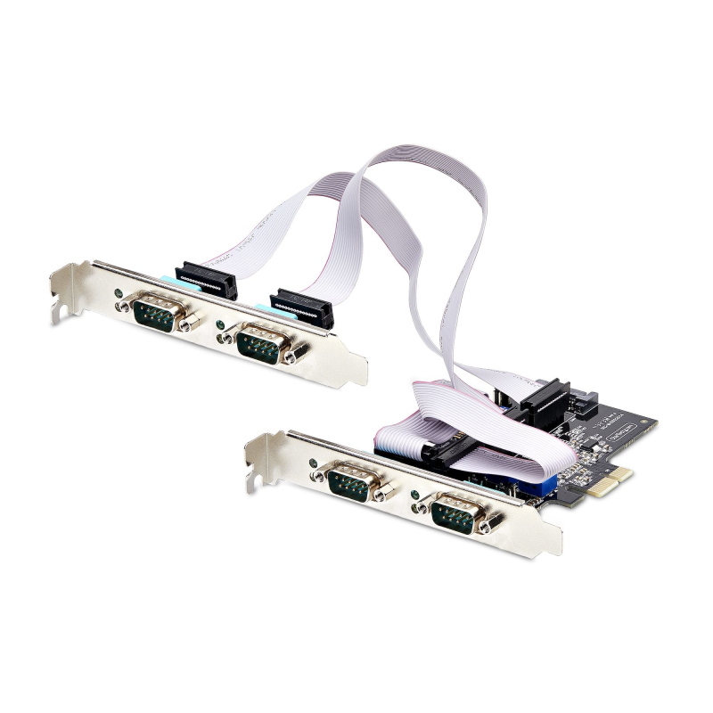 Startech.com scheda seriale pcie a 4 porte, scheda seriale pci express a rs232/rs422/rs485 (db9), staffa a basso profilo