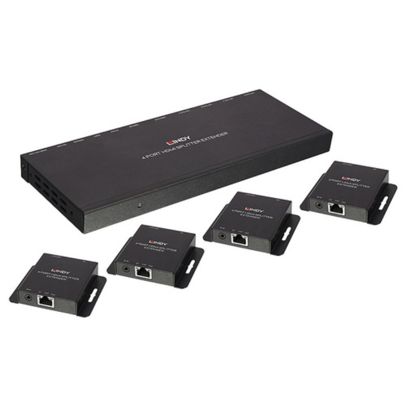 Lindy extender splitter hdmi 4k30 ir cat.6 70m, 4 porte