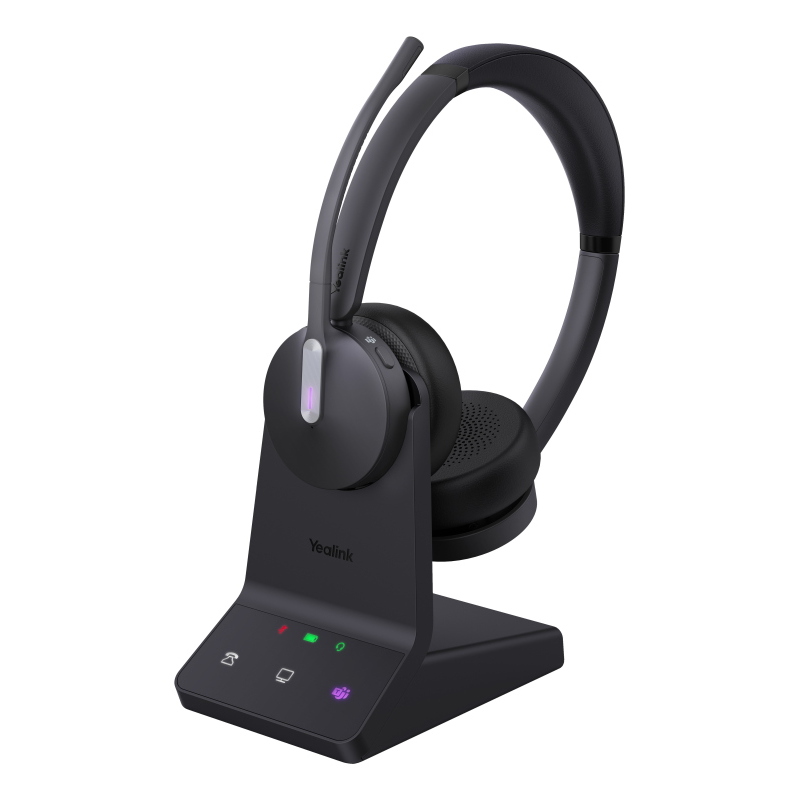 Wh64 dual teams auricolare wireless a padiglione ufficio usb tipo-c bluetooth nero - Immagine 5