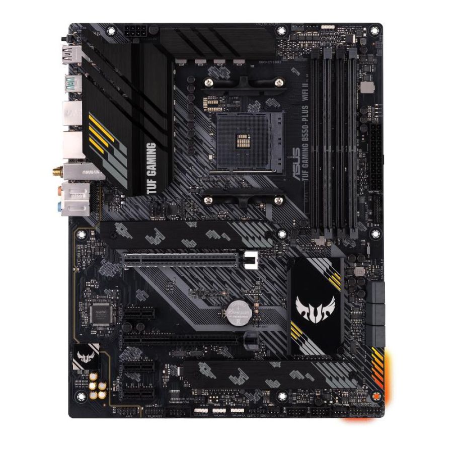 Asus tuf gaming b550-plus wifi ii scheda madre gaming atx, amd b550, socket am4, ddr4, pci 4.0, lan realtek 2.5gb, wifi 6 (802.11ax), 2xm.2, 6xsata 6gb-s, 2xusb 3.2 gen 2, aura sync rgb, nero