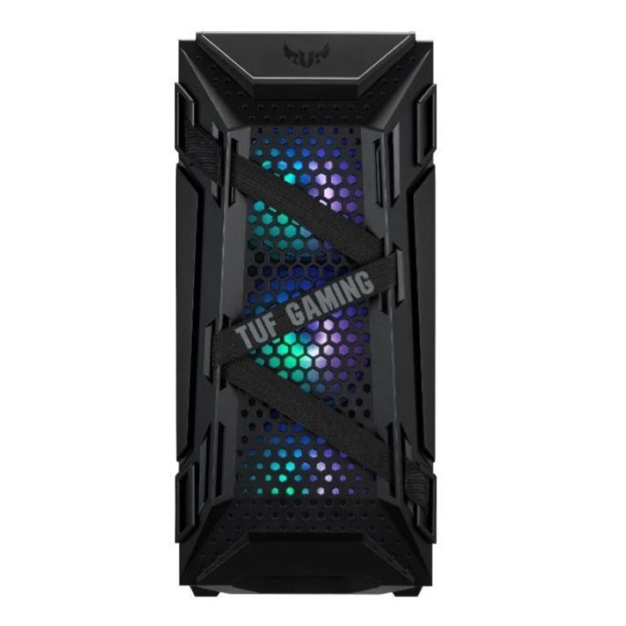 Asus gt301 tuf gaming case gaming atx mid tower pannello laterale vetro temperato 3 ventole 120mm aura supporto cuffie nero