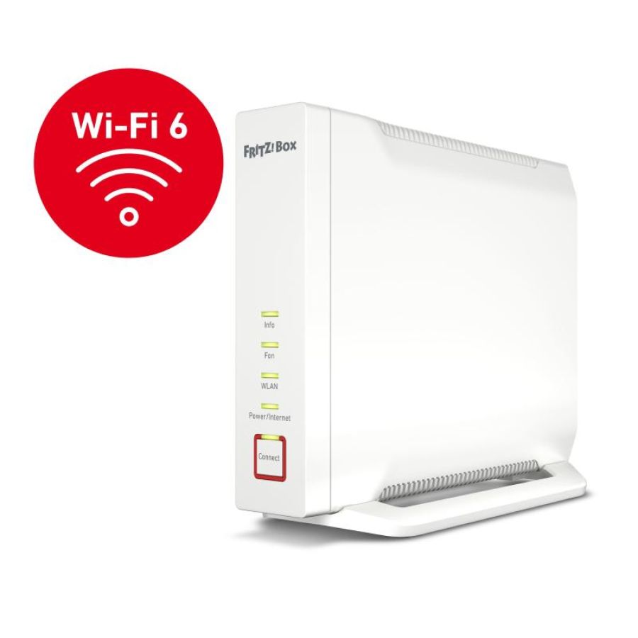 Avm fritzbox 4060 router gigabit wi-fi 6 mesh triband x modem fibra ottica,con cavo odsl con p wan 4x4 mimo