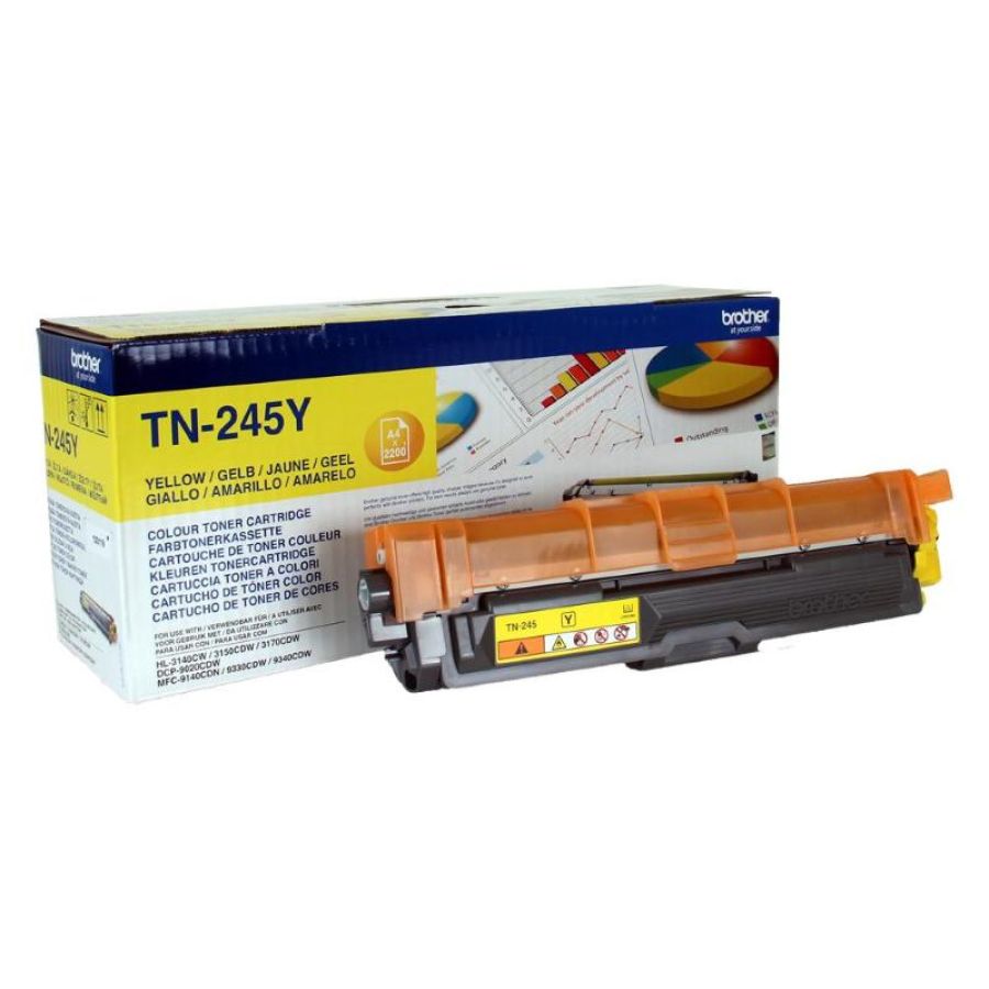 Brother tn245y toner giallo per hl3140cw-3150cdw-3170cdw 2.200pg