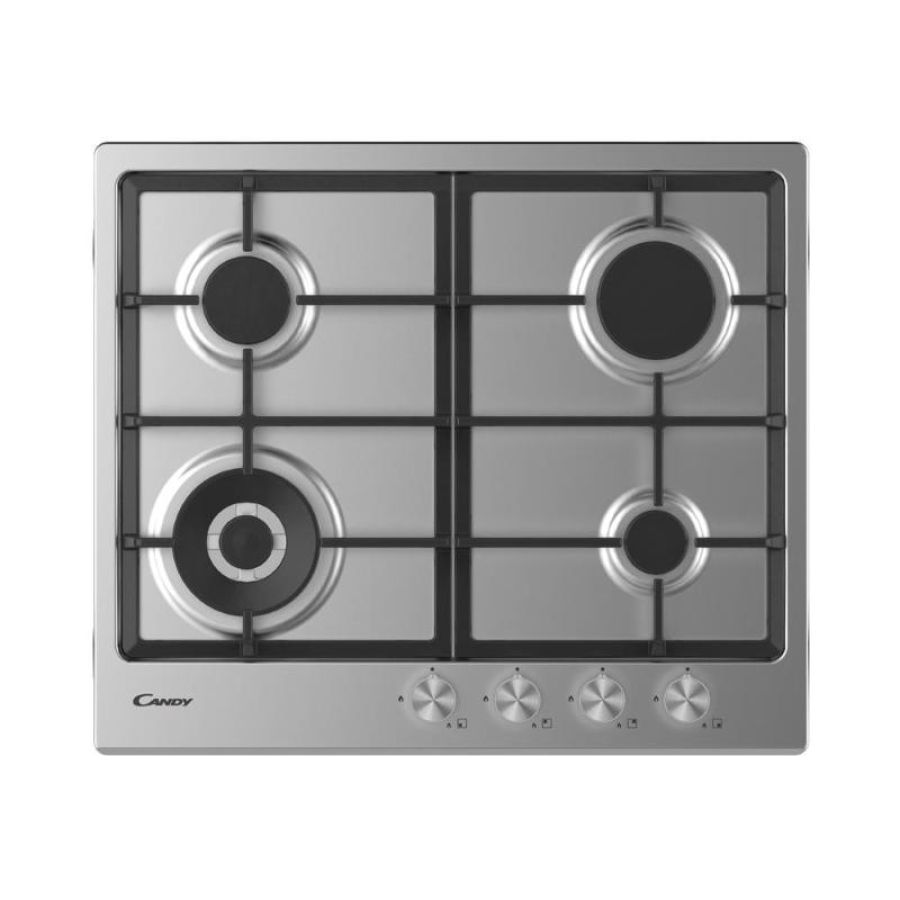 Candy chg6bf4wpx piano cottura 4 fuochi a gas 60cm acciaio inox