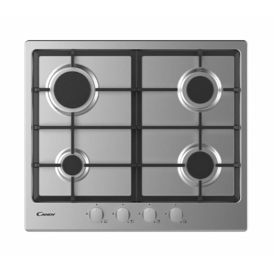 Candy chg6brx piano cottura a gas 4 fuochi inox