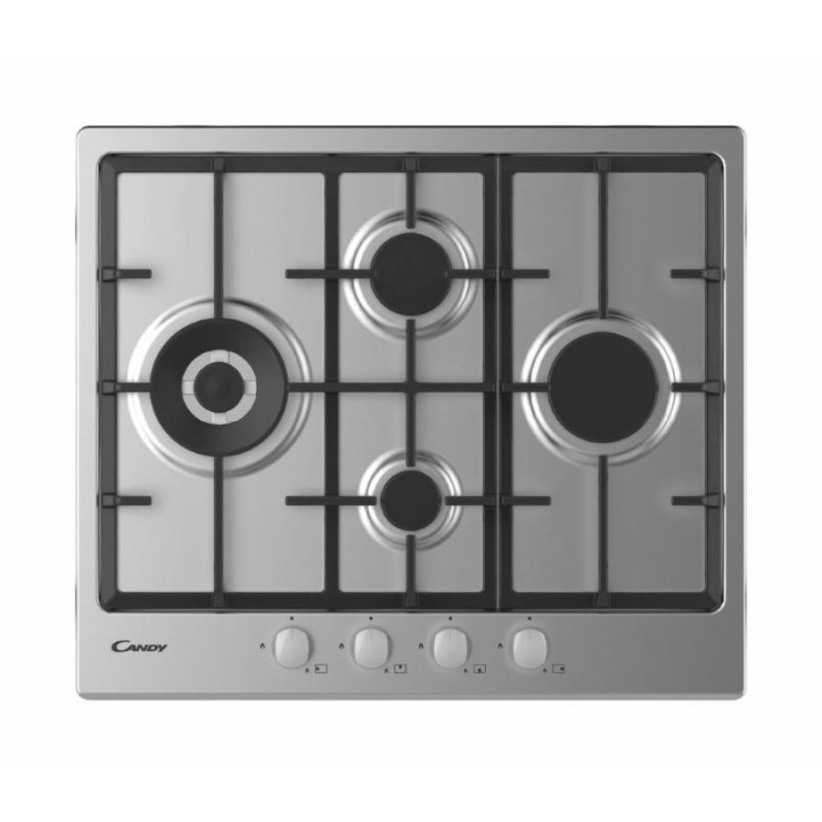 Candy chg6d4wx piano cottura a gas 4 fuochi 60cm acciaio