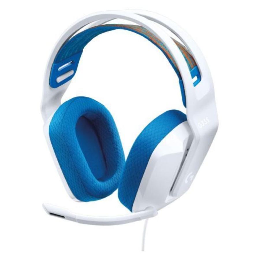 Logitech g335 cuffie gaming cablate microfono flip to mute jack audio da 3.5mm bianco