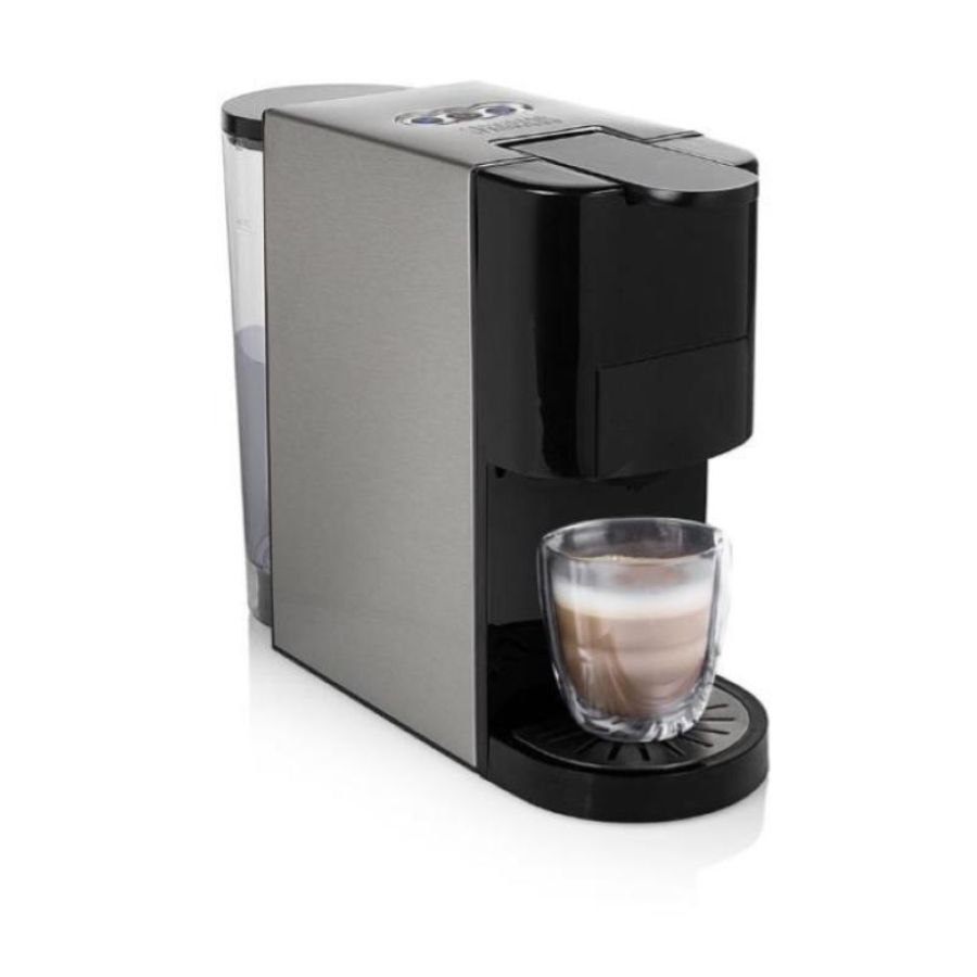 Princess multi capsule 4?in?1 01.249450 - macchina da caffe` multicapsula, 0,8?l serbatoio, 19?bar, 1450?w, funzioni: compatibile nespresso - dolce?gusto - ese - caffe` macinato, serbatoio removibile, colore acciaio-nero