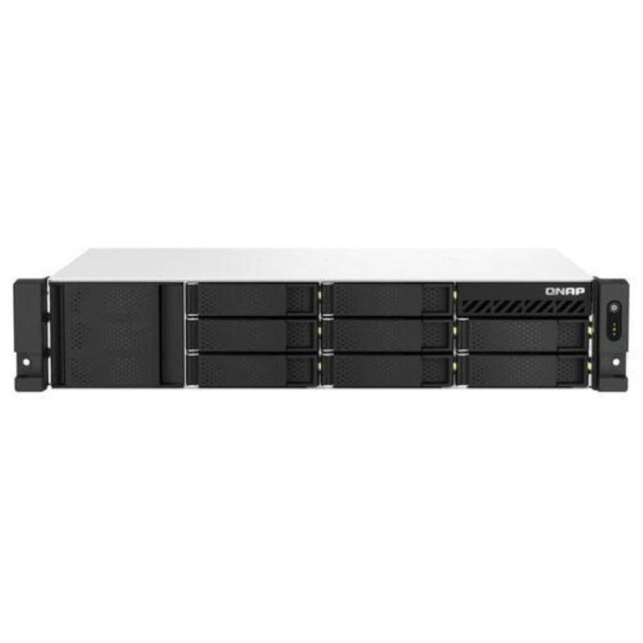 Qnap ts-873aeu-4g nas chassis rack 2u amd ryzen embedded v1500b 2.2ghz ram 4gb-8 bay hdd/ssd 2.5/3.5-s.o. qnap qts black