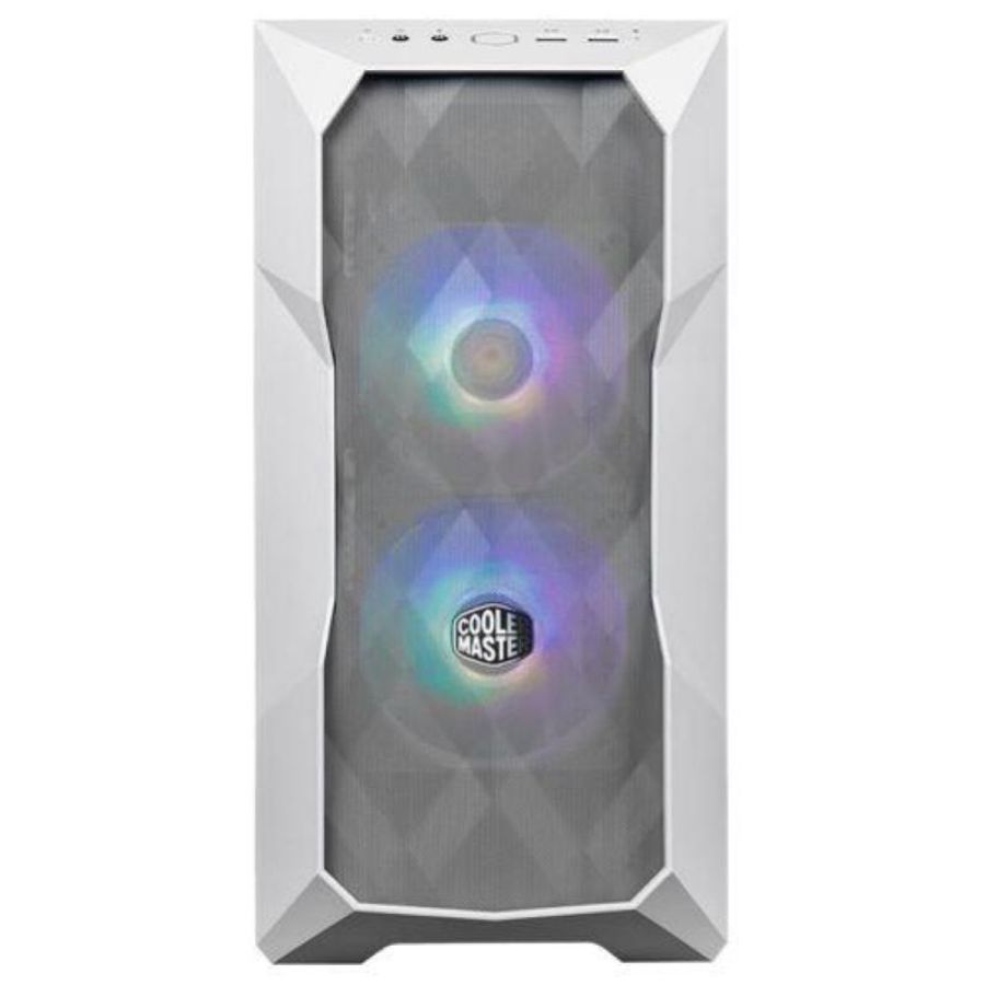 Case masterbox td300 mesh white, 2usb3.2,2xcombo 2.5-3.5,2x2.5,2x120mm sickleflow pwm argb front fans,argb-pwm hub,no psu