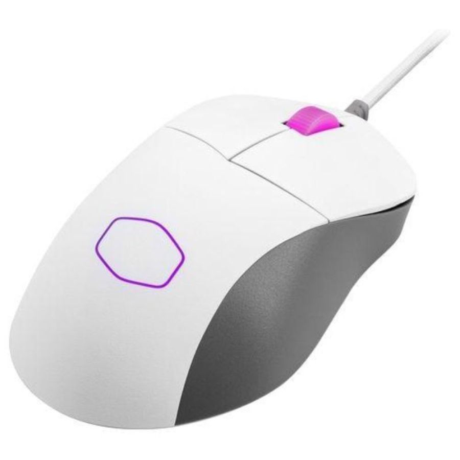Cooler master mm730 rgb-led mouse gaming ultraleggero 48g con cavo - sensore ottico 16k dpi pmw3389, interruttori ottici 70 milioni di clic, masterplus+ (32k dpi, solo pc), ergonomico - bianco opaco