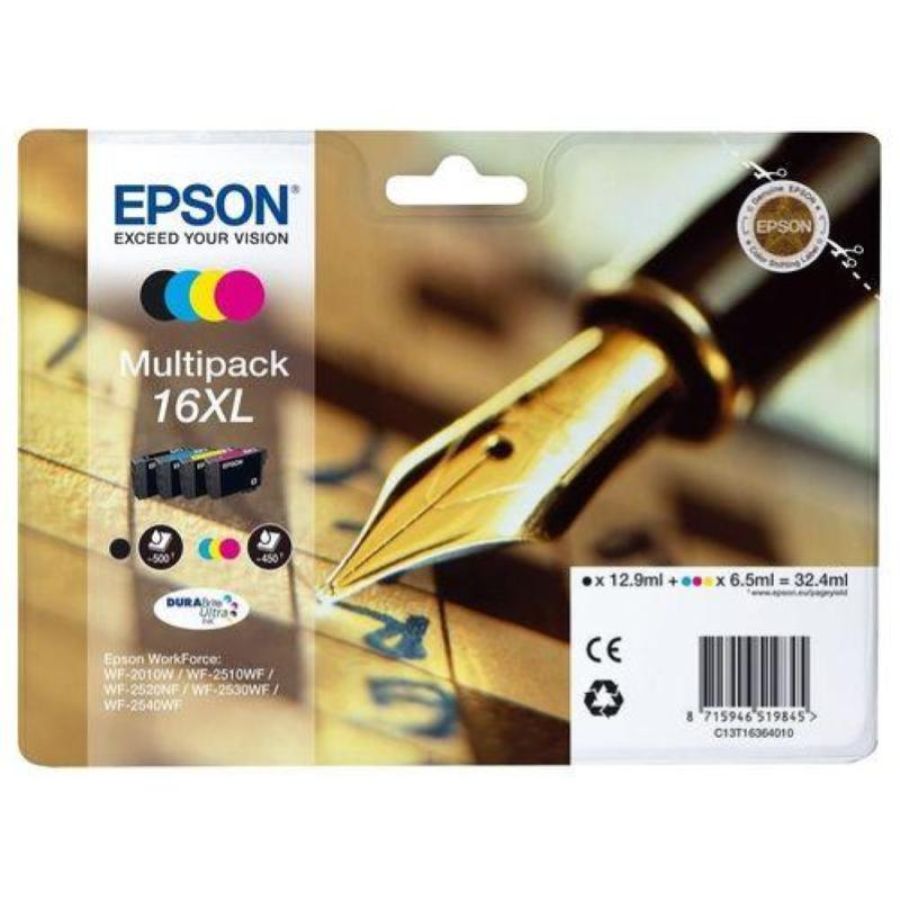 Epson cartuccia c13t16364010 workforce serie 16xl multipack (bk-y-c-m)