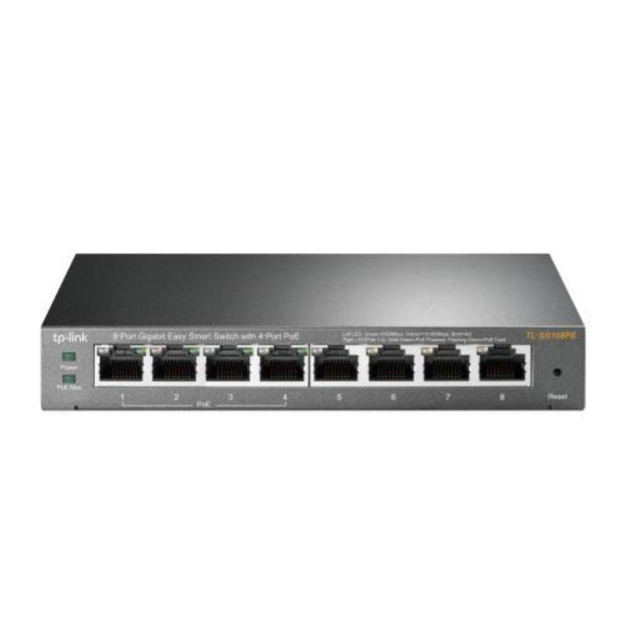 Tp-link easy smart tl-sg108pe switch intelligente 4 x 10-100-1000 (4 poe) + 4 x 10-100-1000 desktop poe
