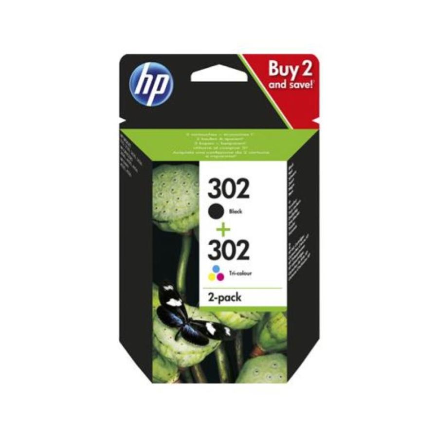 Hp 302 x4d37ae confezione da 2 cartucce d`inchiostro originali, compatibili con deskjet 1110, 2130, 3630, officejet 3830 e 4650, envy 4520, nero e tricromia