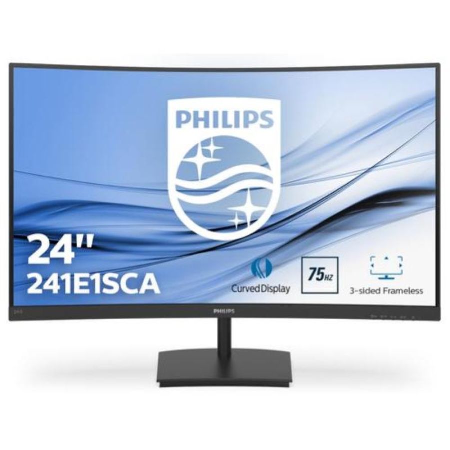 Philips e line 241e1sca/00 23.6 ful hd monitor pc curvo