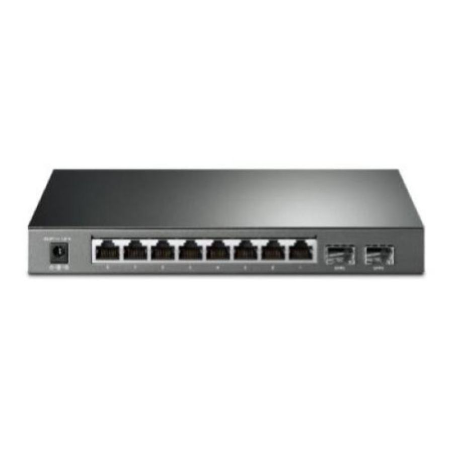 Tp-link switch 8p lan gigabit poe+ smart rj45 con 2 sfp,802.3af sfp alim.53w poe