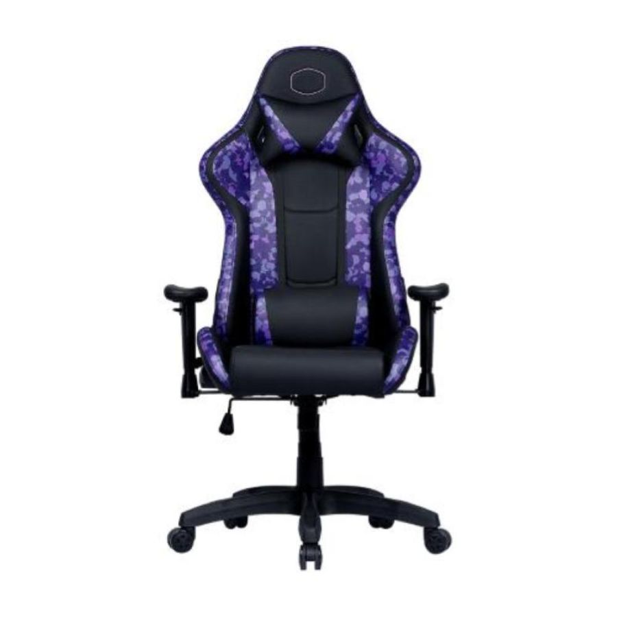 Cooler master r1s gaming caliber camo poltrona da gaming ergonomica regolabile imbottita nero viola