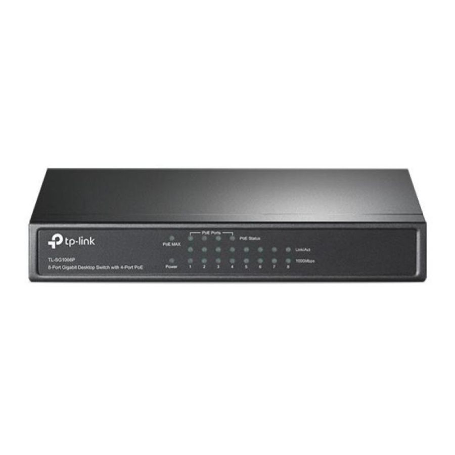 Tp-link tl-sg1008p switch desktop gigabit 8 porte 4 porte poe