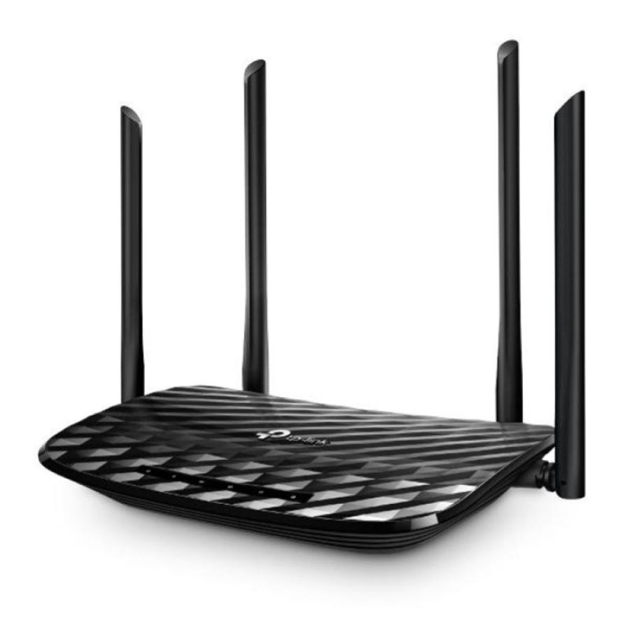 Tp-link archer c6 gigabit router wi-fi dual band ac1200 wireless 5 porte gigabit 4 antenne esterne e 1 antenna interna modalitÀ access point mu-mimo rete ospite nero