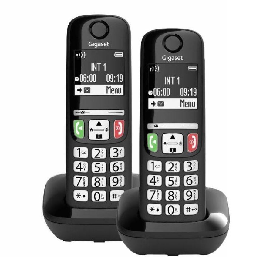 Gigaset e270 duo coppia cordless dect display 2`` vivavoce rubrica nero