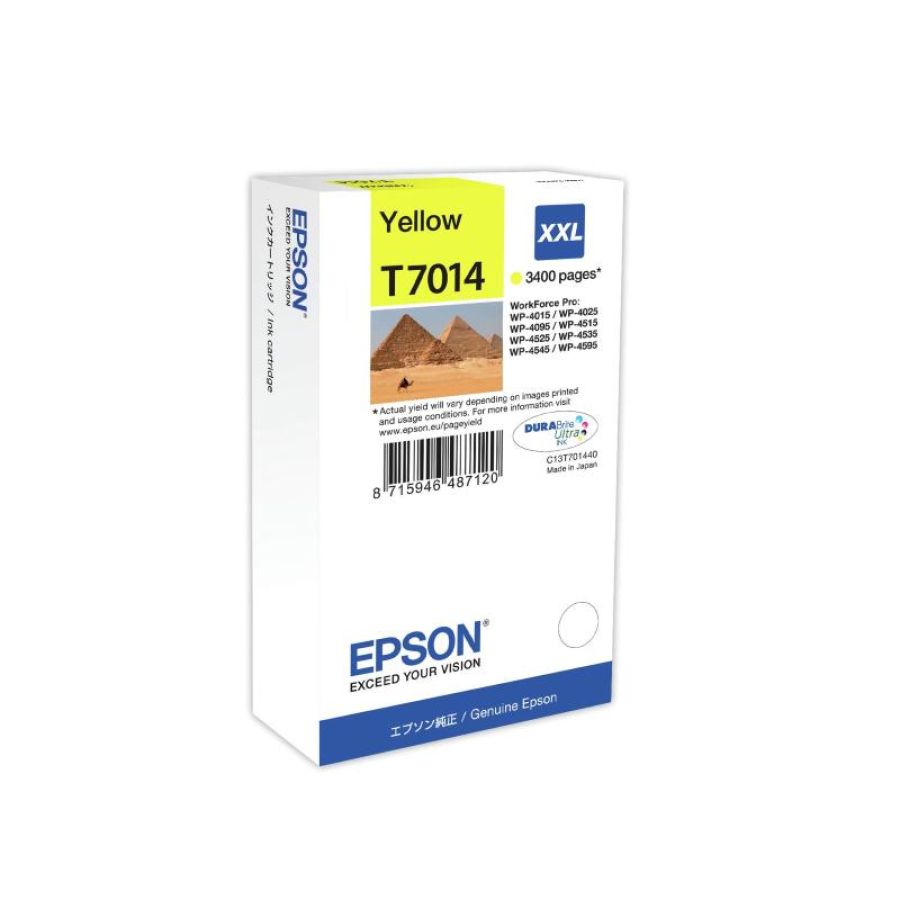 Epson t7014 cartuccia inkjet giallo in blister per wp4015 wp4095 wp4515 wp4525 wp4595