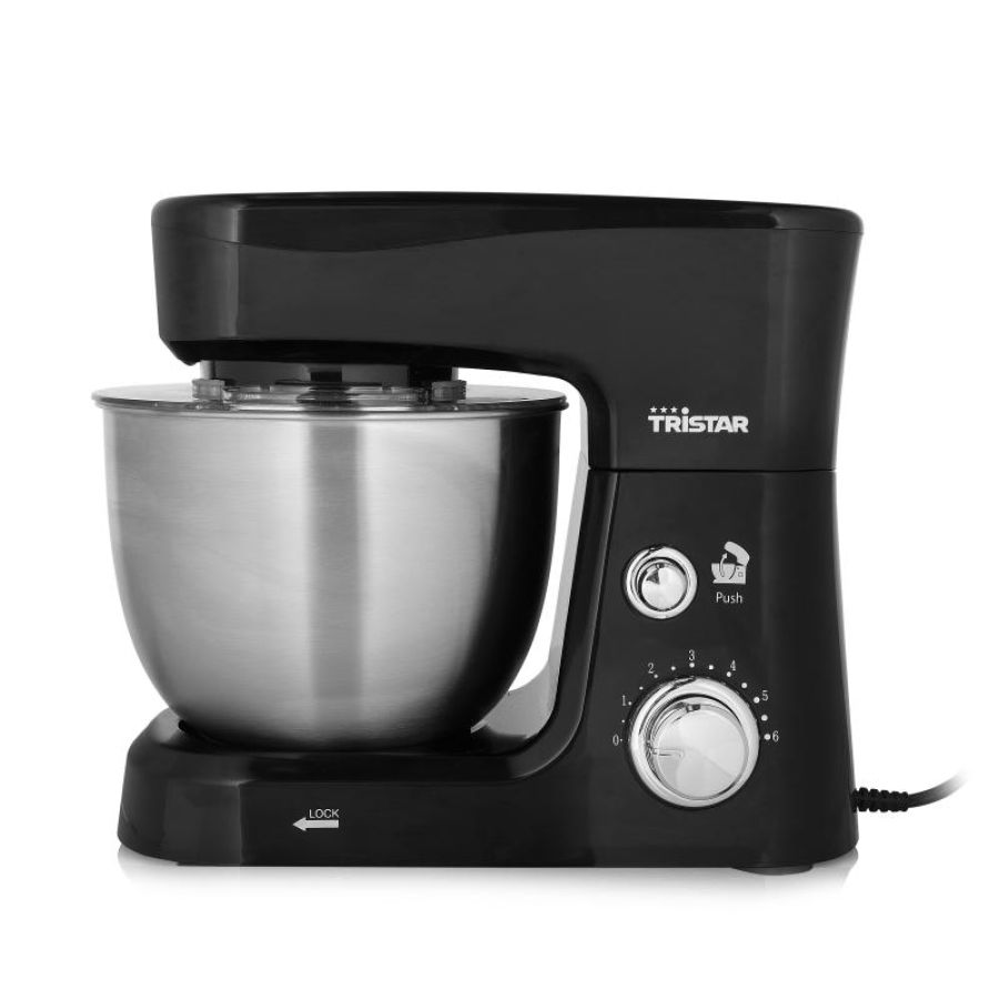 Tristar mx-4830 impastatrice da cucina 700 w ciotola in acciaio inox 3.5 lt 6 velocita` nero