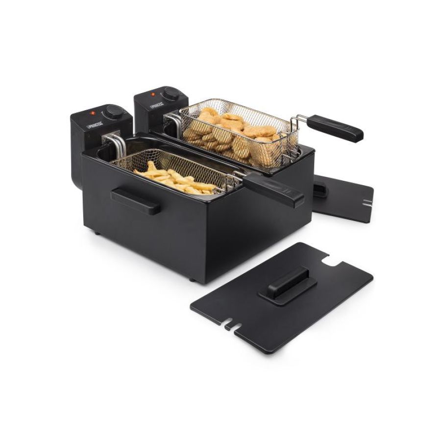 Princess 183028 friggitrice elettrica a doppio cestello 2x3lt 3600w nero