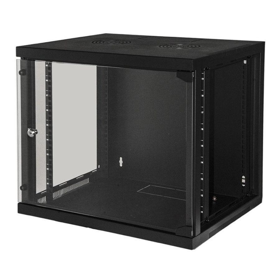 Link armadio 9 unita` da muro per reti (a)485 x (l)540 x (p) 450 mm colore nero