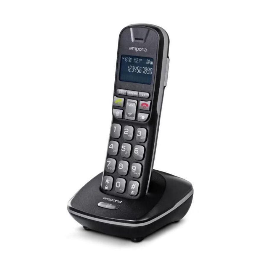 Emporia th21 telefono cordless con vivavoce tasti grandi tastiera retroilluminata black