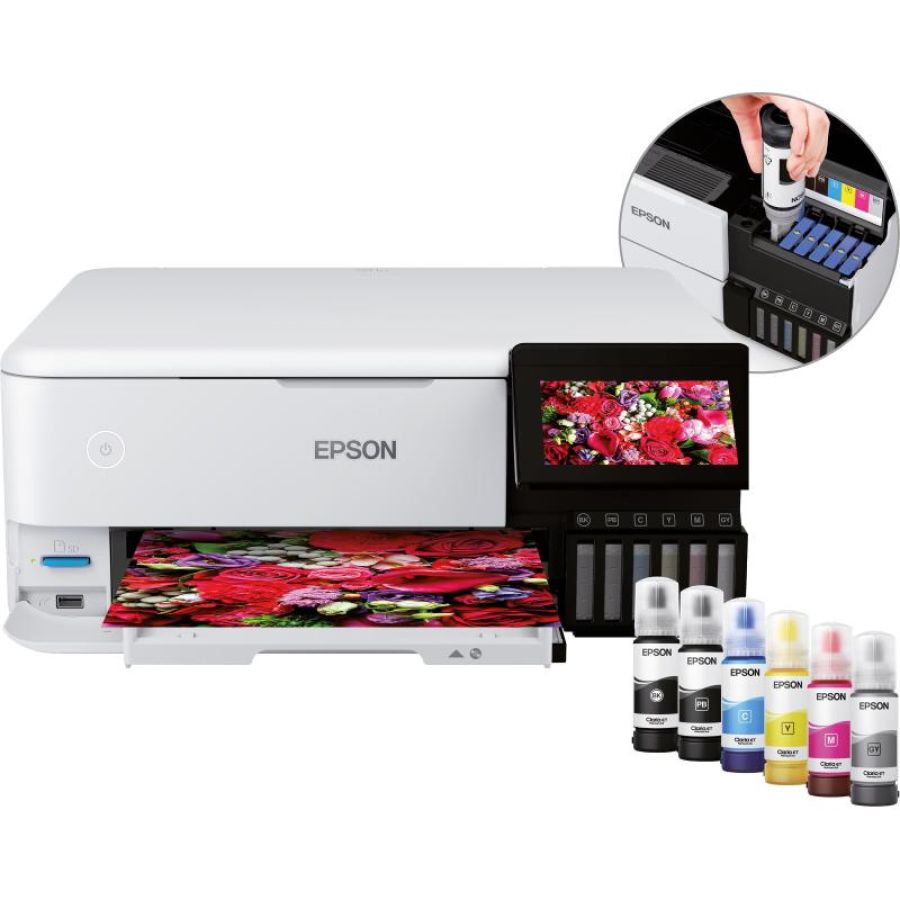 Epson ecotank et-8500 stampante multifunzione ink jet a colori fotografica ricaricabile a4 wi-fi fronte retro lan usb 32ppm