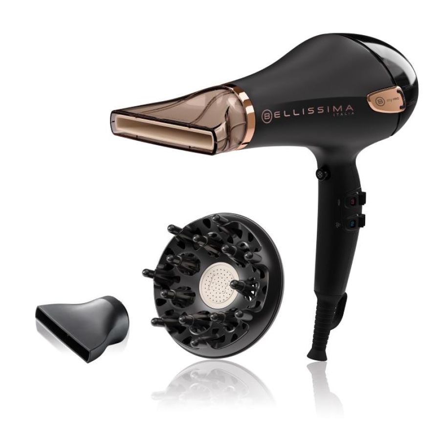 Imetec p5-3800 bellissima my pro ceramic asciugacapelli 2300w nero-oro rosa