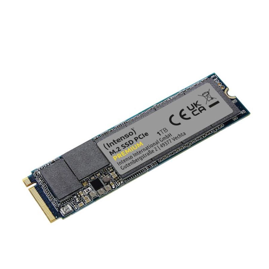 Intenso ssd interno 1.000gb m2 premium nvme pcie 1.3 gen 3x4 lettura sequenziale fino a 2100 mb/s scrittura sequenziale fino a 1700 mb/s