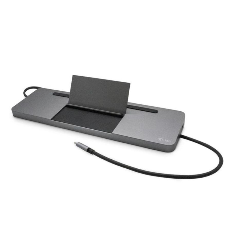 I-tec c31flatdockpdpro metal usb-c ergonomic 4k 3x display docking station con power delivery 85w