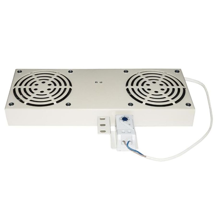Link modulo 2 ventole con termostato per armadi rack a muro link colore grigio