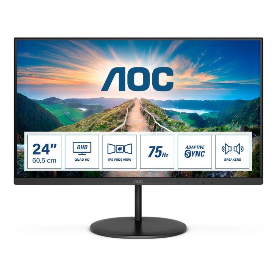 Aoc v4 q24v4ea 23.8 led ips formato 16:9 contrasto 1.000:1 1xhdmi 1xdisplay port colore nero garanzia italia