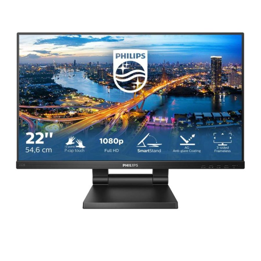 Philips b line 222b1tc/00 21.5 touch screen 75hz 1000:1 4 ms hdmi, vga, displayport