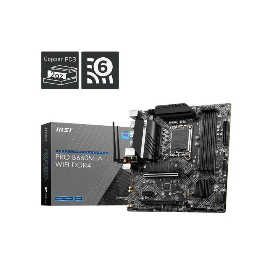 Msi pro b660m-a wifi ddr4 scheda madre intel b660 lga 1700 micro atx