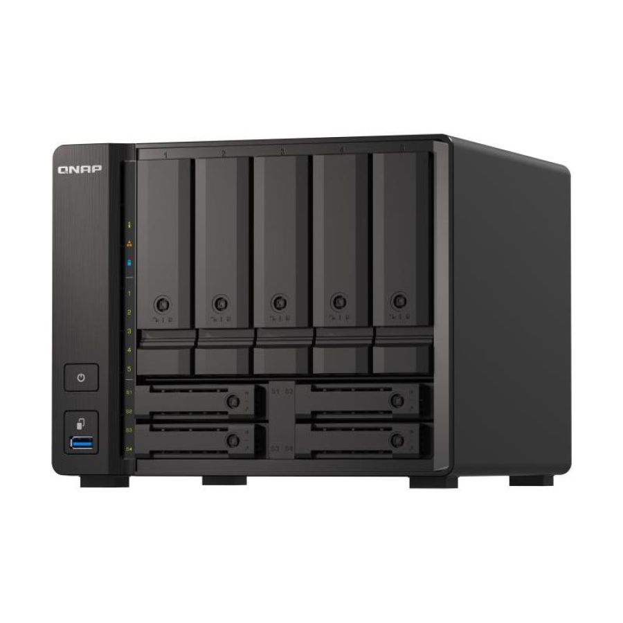 Qnap ts-h973ax-32g server nas 9 bay hdd/ssd 2.5 3.5 amd v1500b ram 32gb lan 100,1000,2500,5000,10000 mbit/s