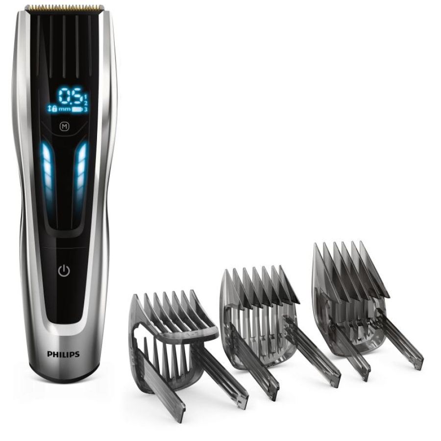 Philips hc9450-15 hairclipper series 9000 regolacapelli lame in titanio display digitale autonomia 120 min grigio