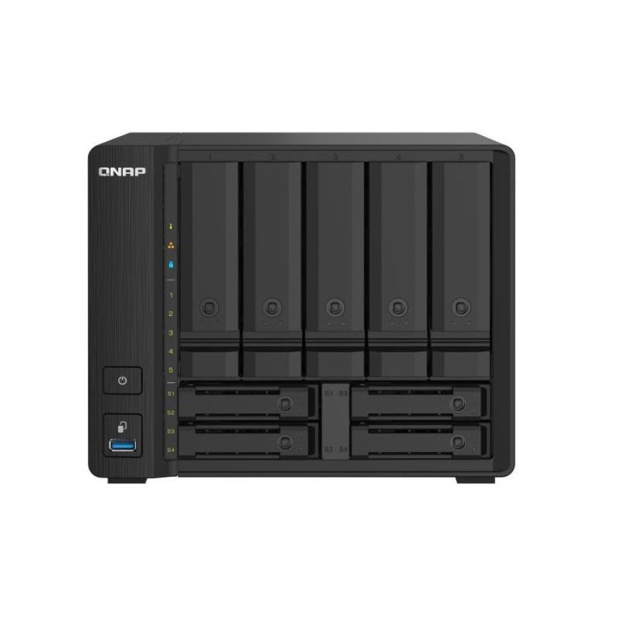 Qnap ts-932px nas chassis tower alpine al-324 1.7ghz ram 4gb-5+4 bay hdd/ssd 2.5/3.5-2 slot sfp+-s.o. qnap turbo system black