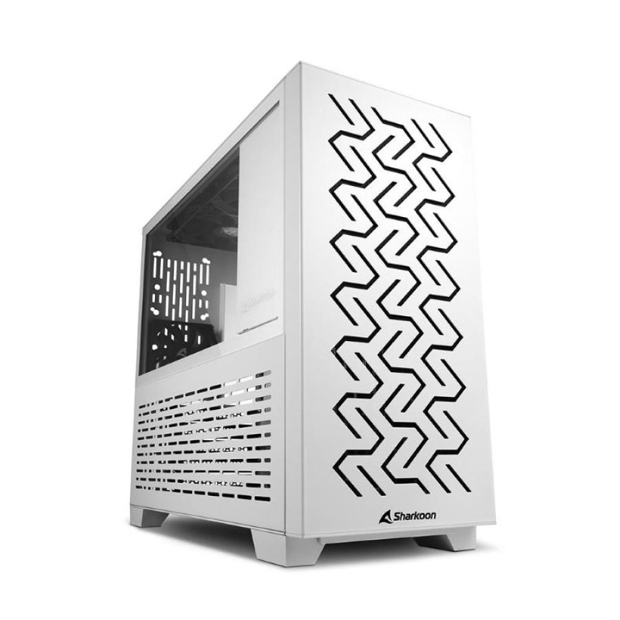 Sharkoon ms-z1000 micro tower mini-atx micro-atx pannello laterale in vetro temperato 2xusb 3.0 1x80 ventola pwm, 3x120 ventole white