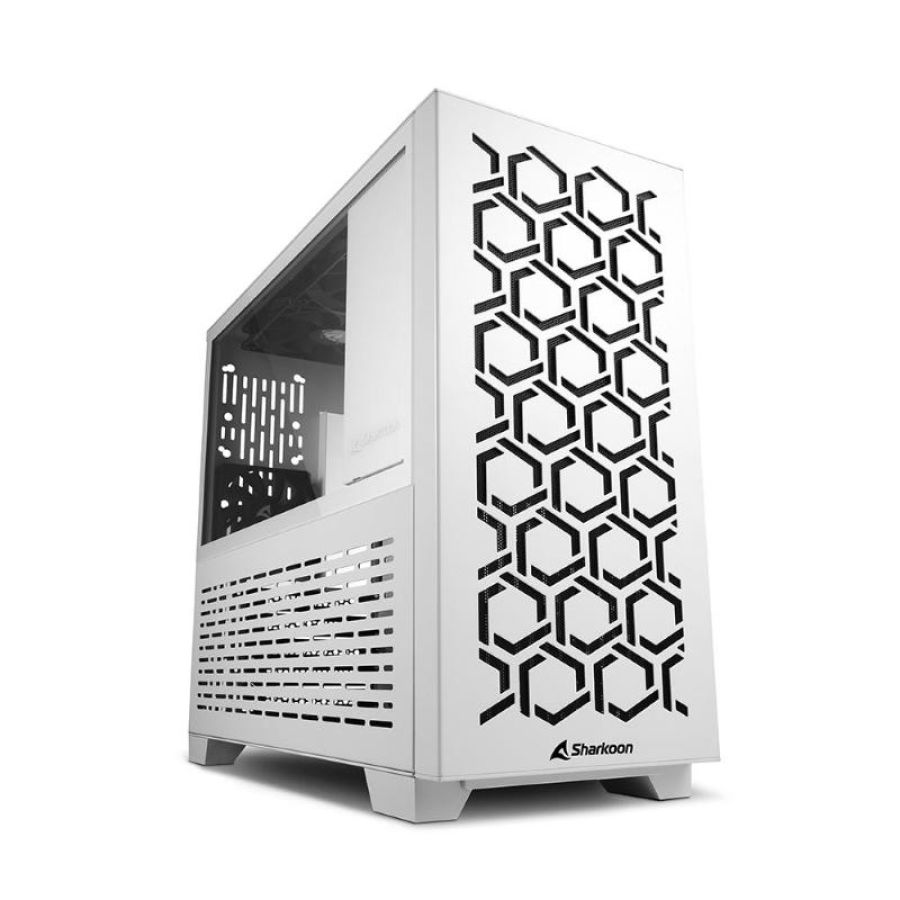 Sharkoon ms-y1000 micro tower mini-atx micro-atx pannello laterale in vetro temperato 2xusb 3.0 1x80 ventola pwm 3x120 ventole pwm white