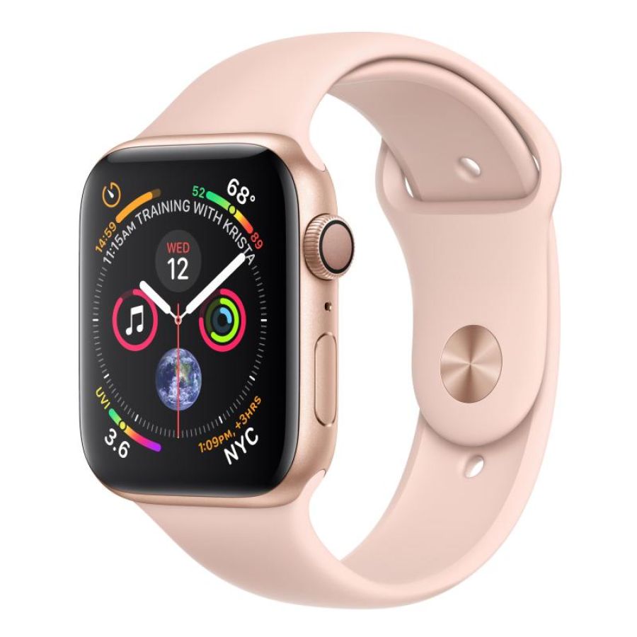 Apple watch serie 4 gps cassa 44mm alluminio gold con cinturino sport rosa sabbia