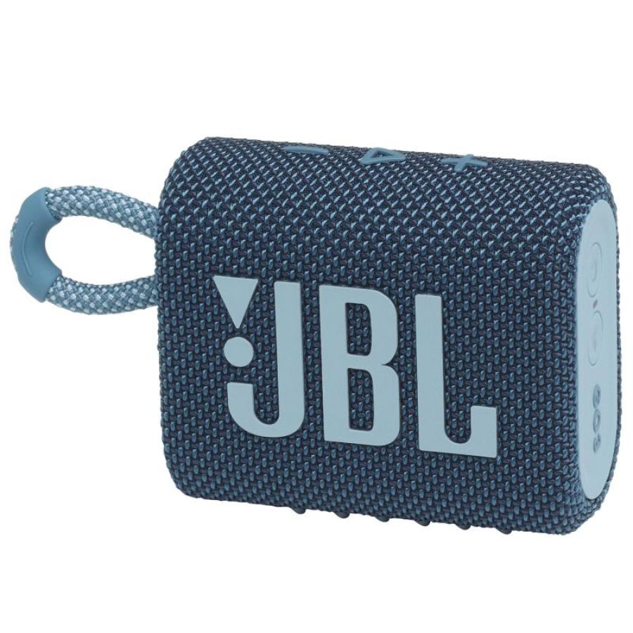 Jbl go 3 speaker bluetooth portatile cassa altoparlante wireless con design compatto resistente ad acqua e polvere ipx67 fino a 5h di autonomia usb blu